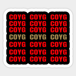 slogan coyg coyg coyg Sticker